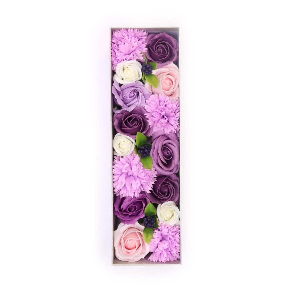 Cofre de Flores de Jabón "Rosa Lavanda & Clavel"