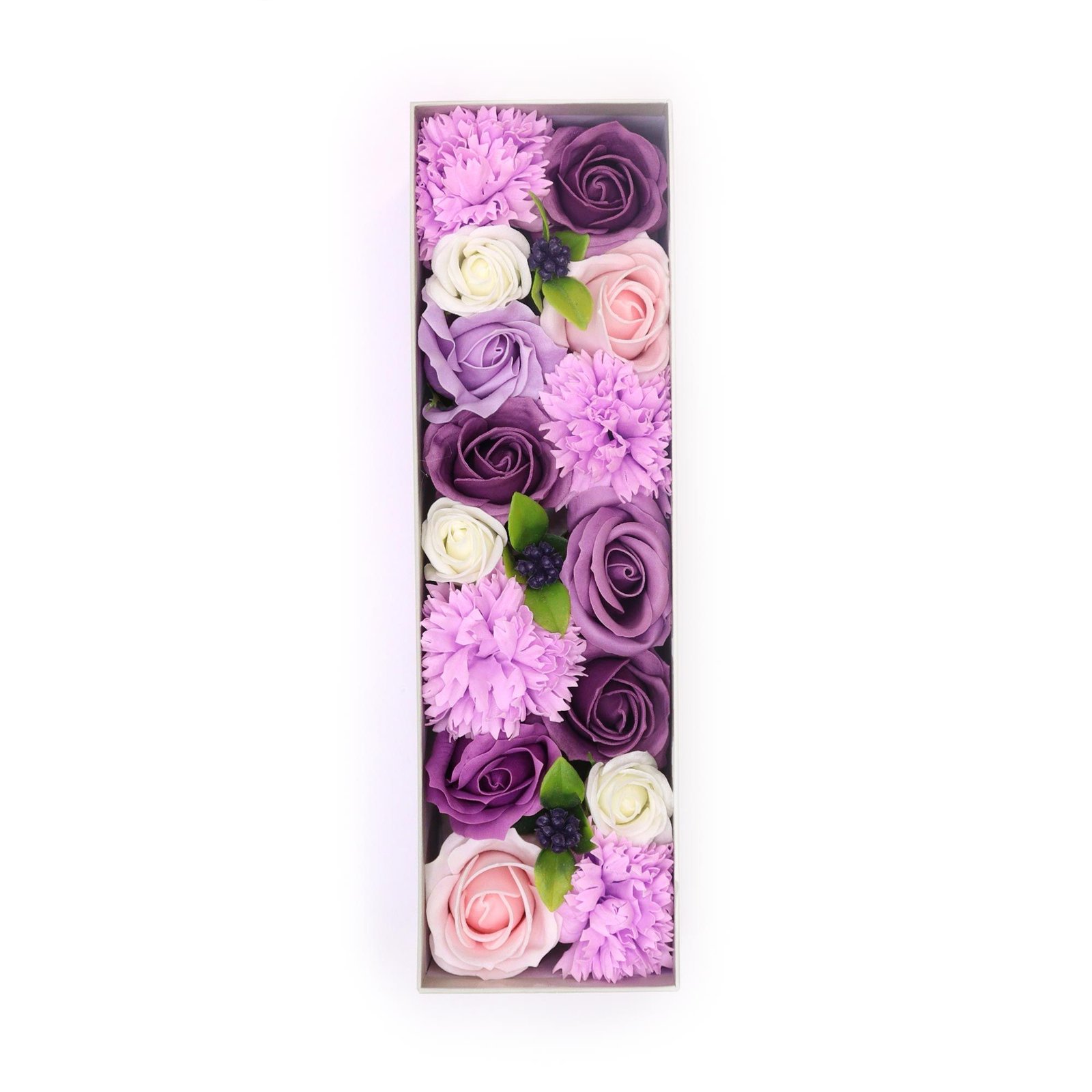 Cofre de Flores de Jabón "Rosa Lavanda & Clavel"
