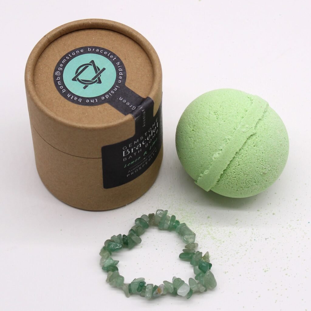 Bomba de Baño Sorpresa con Pulsera de Aventurina Verde - Limón & Lima