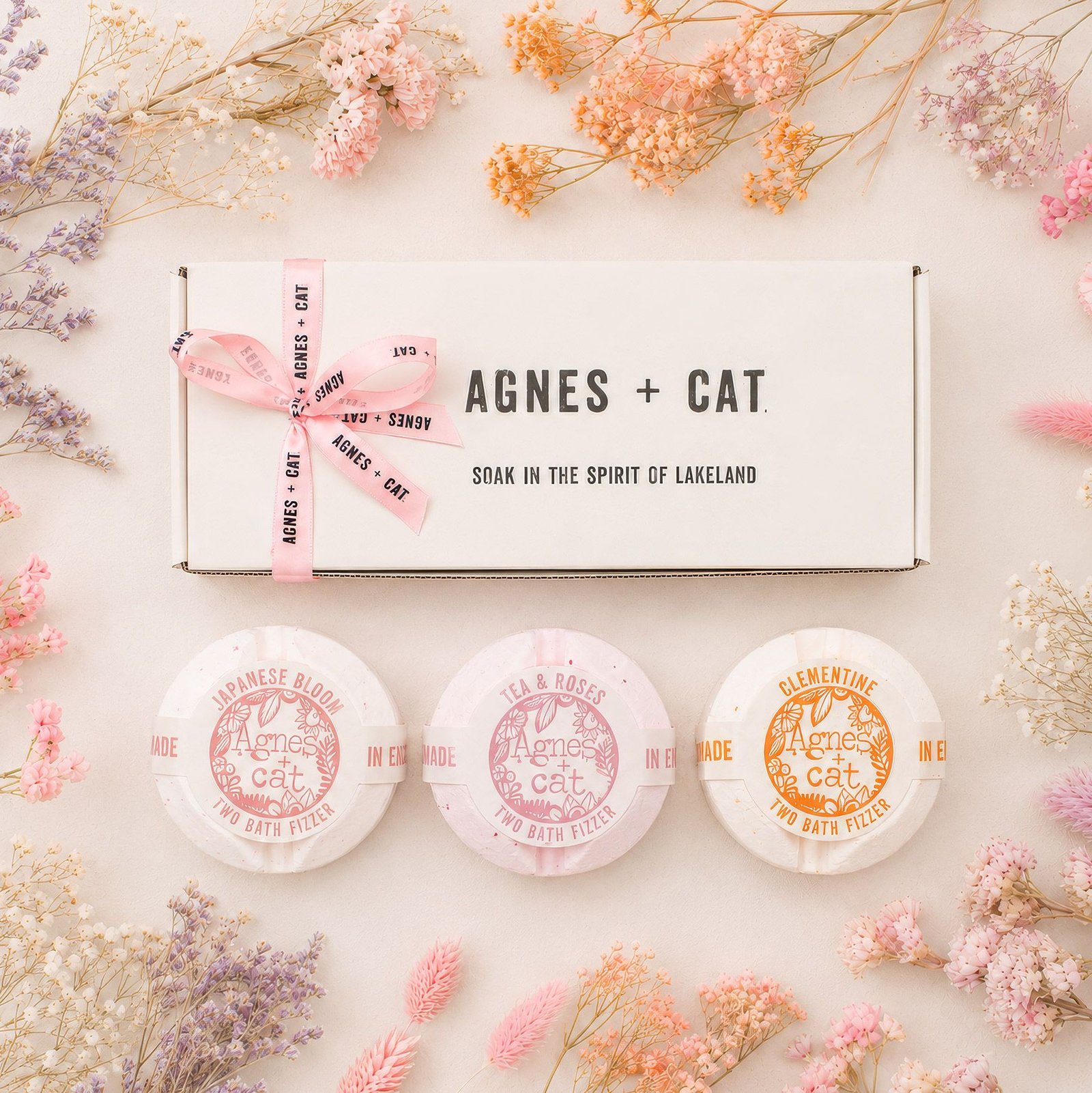 Set de Regalo Bombas de Baño "Floral & Cítrico" - Agnes + Cat (3 ud / 6 usos)